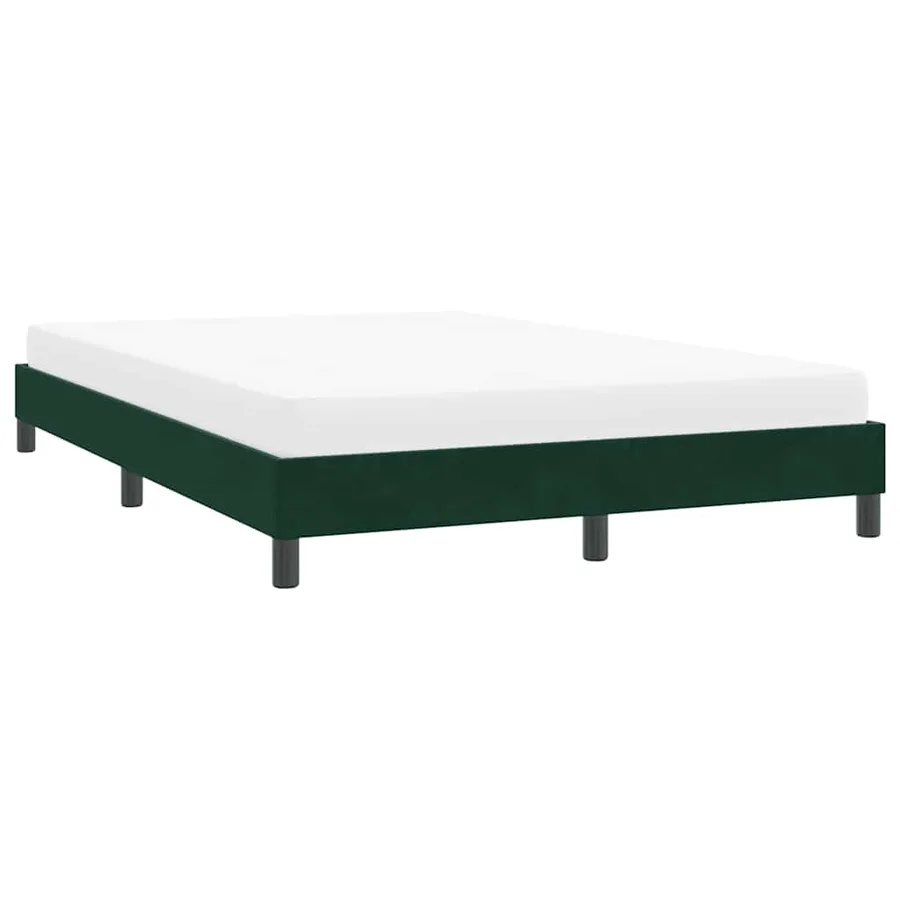Cadre de lit sans matelas vert foncé 160x210 cm velours - 4