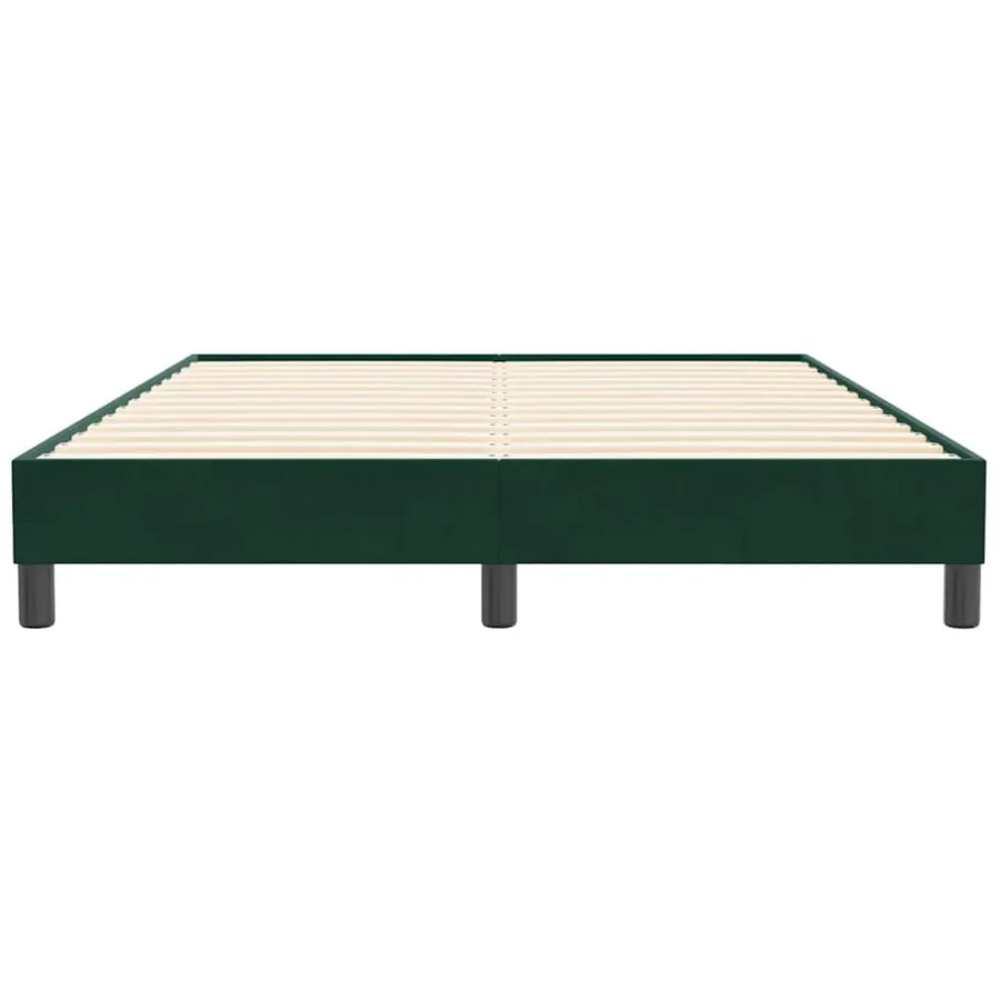 Cadre de lit sans matelas vert foncé 160x210 cm velours - 5
