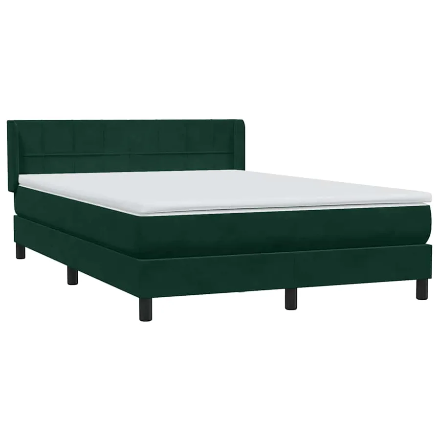 Sommier à lattes de lit et matelas vert foncé 160x210cm velours - 4
