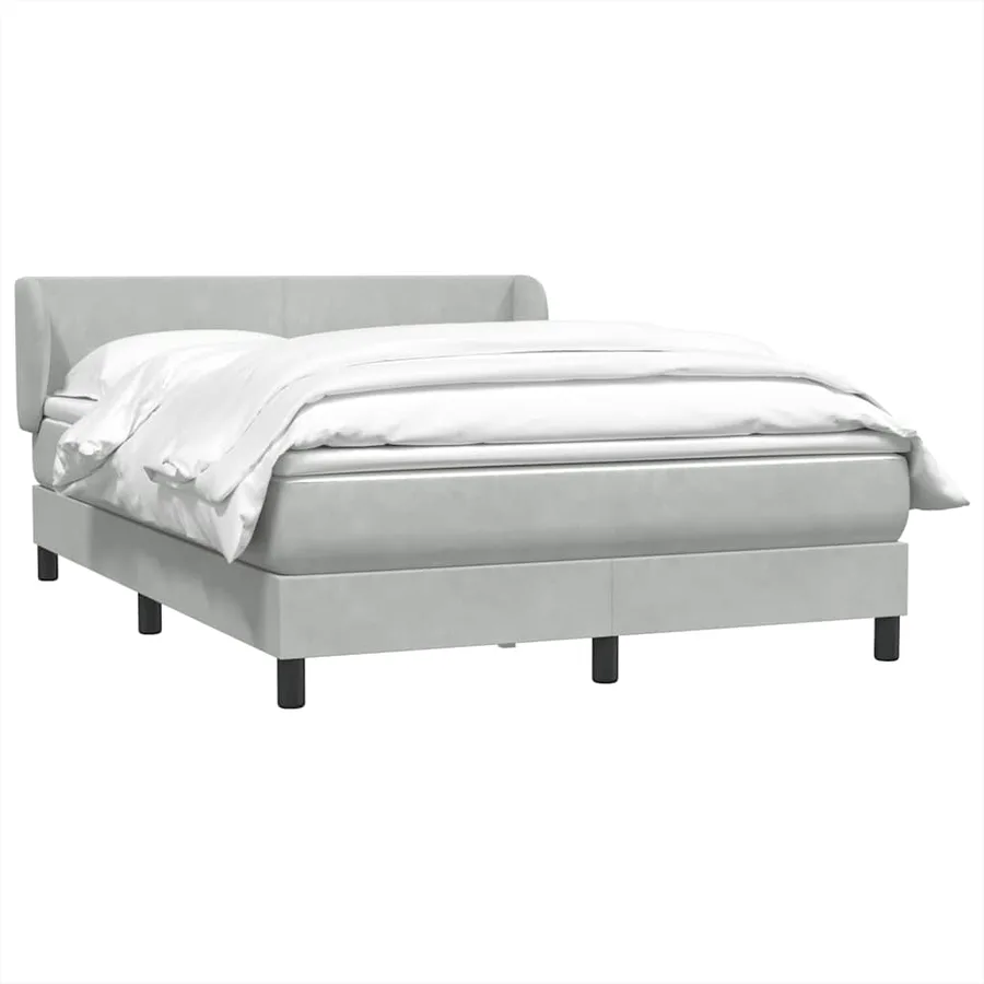 Sommier à lattes de lit et matelas gris clair 140x210cm velours - 4