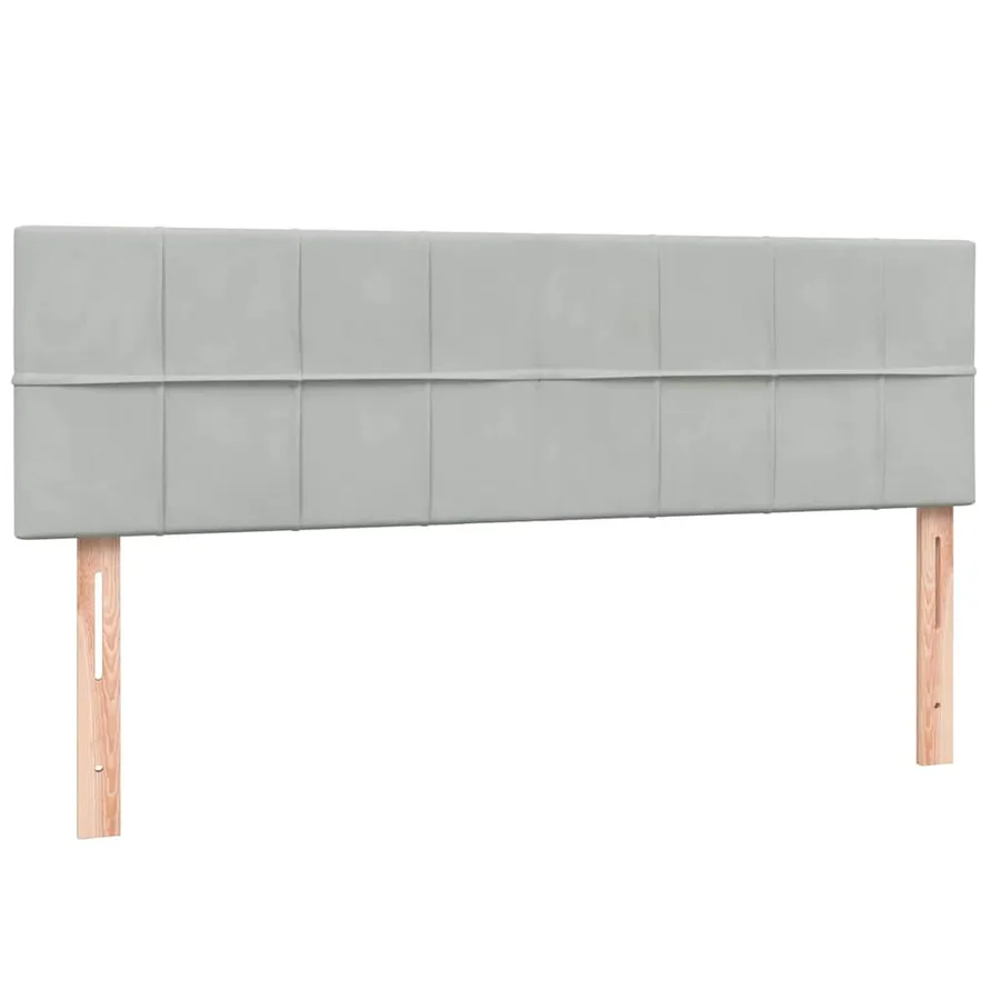 Sommier à lattes de lit et matelas gris clair 140x210cm velours - 7