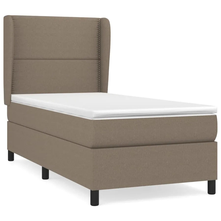 Sommier à lattes de lit avec matelas Taupe 100x200 cm Tissu - 2