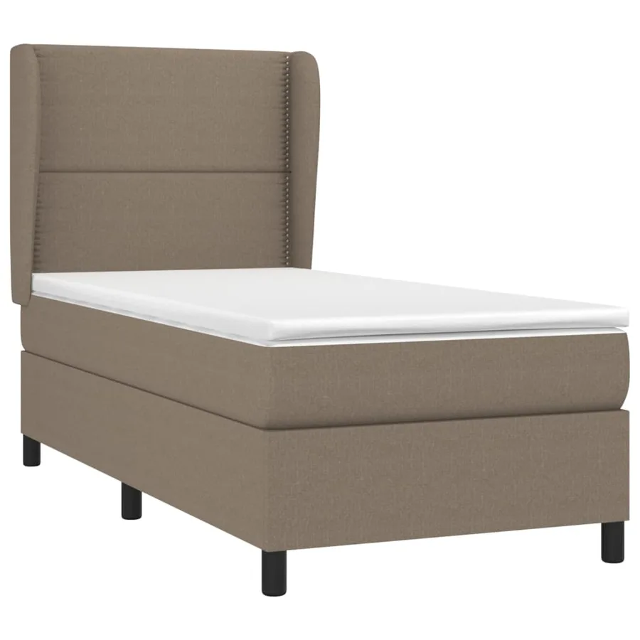 Sommier à lattes de lit avec matelas Taupe 100x200 cm Tissu - 3