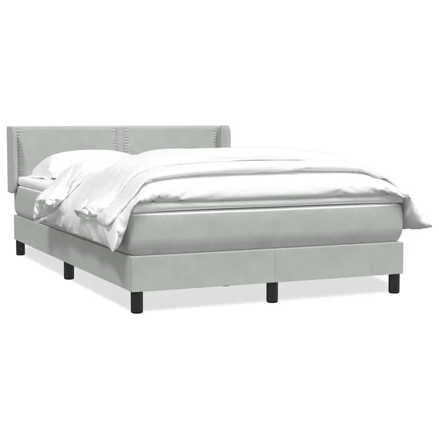 Sommier à lattes de lit et matelas gris clair 140x210cm velours - 2