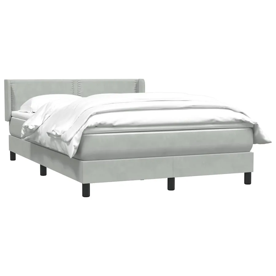 Sommier à lattes de lit et matelas gris clair 140x210cm velours - 3