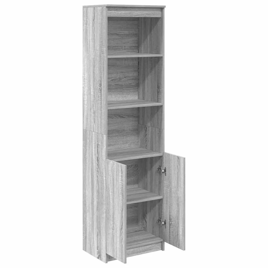 Buffet haut sonoma gris 50x35x180 cm bois d'ingénierie - 5