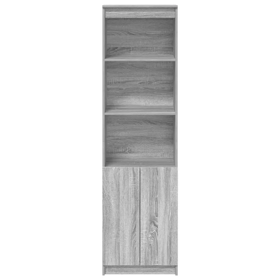 Buffet haut sonoma gris 50x35x180 cm bois d'ingénierie - 6