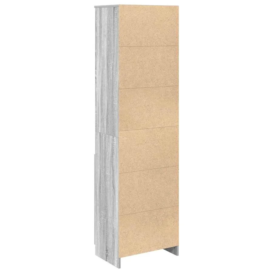 Buffet haut sonoma gris 50x35x180 cm bois d'ingénierie - 8