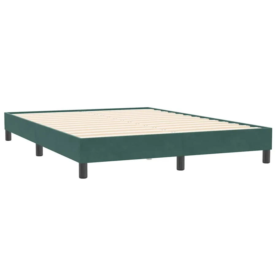 Sommier à lattes de lit et matelas vert foncé 160x210cm velours - 4