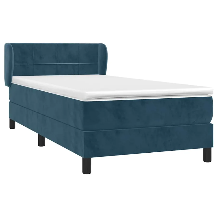 Sommier à lattes de lit avec matelas Bleu foncé 90x200 cm - 3