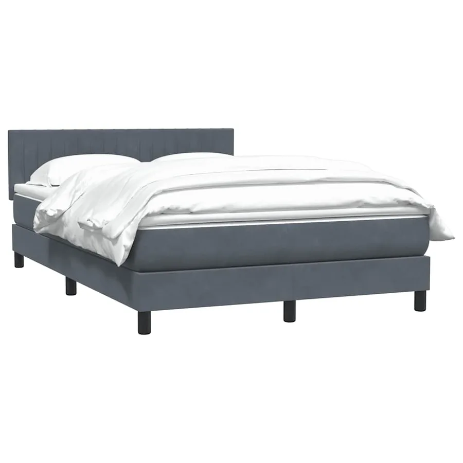 Sommier à lattes de lit et matelas gris foncé 160x210cm velours - 4