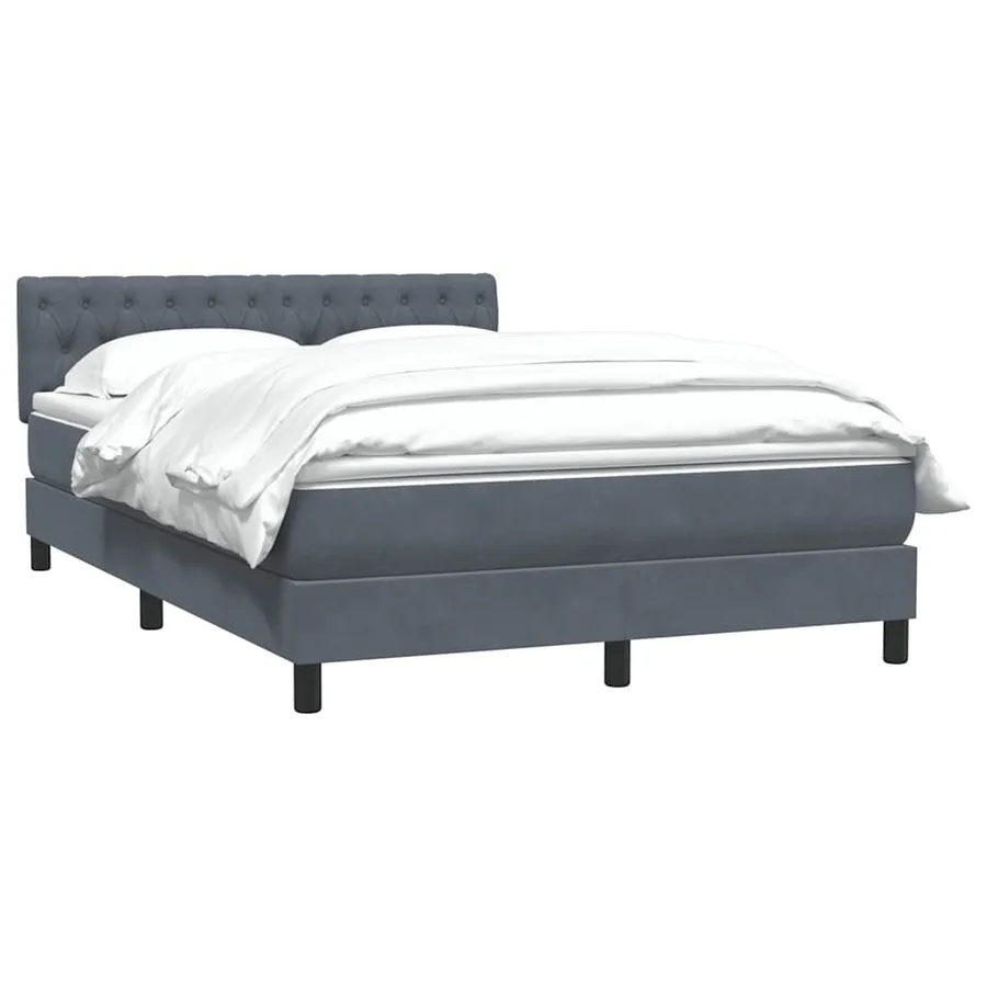 Sommier à lattes de lit et matelas gris foncé 160x210cm velours - 3