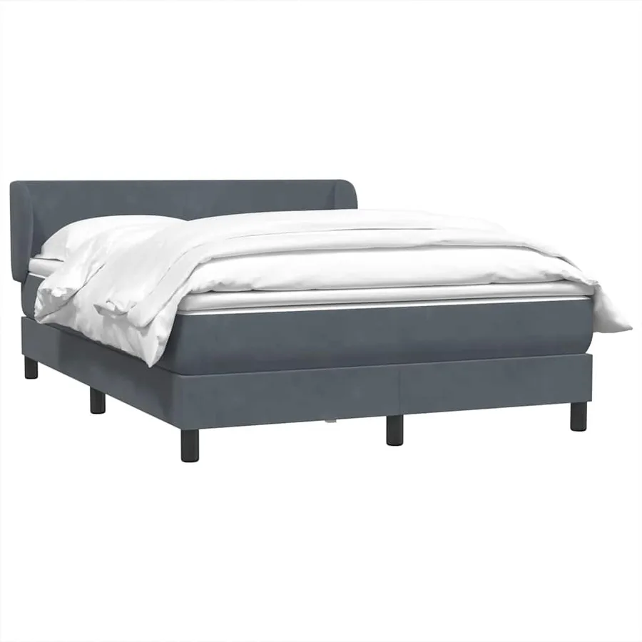 Sommier à lattes de lit et matelas gris foncé 160x210cm velours - 4