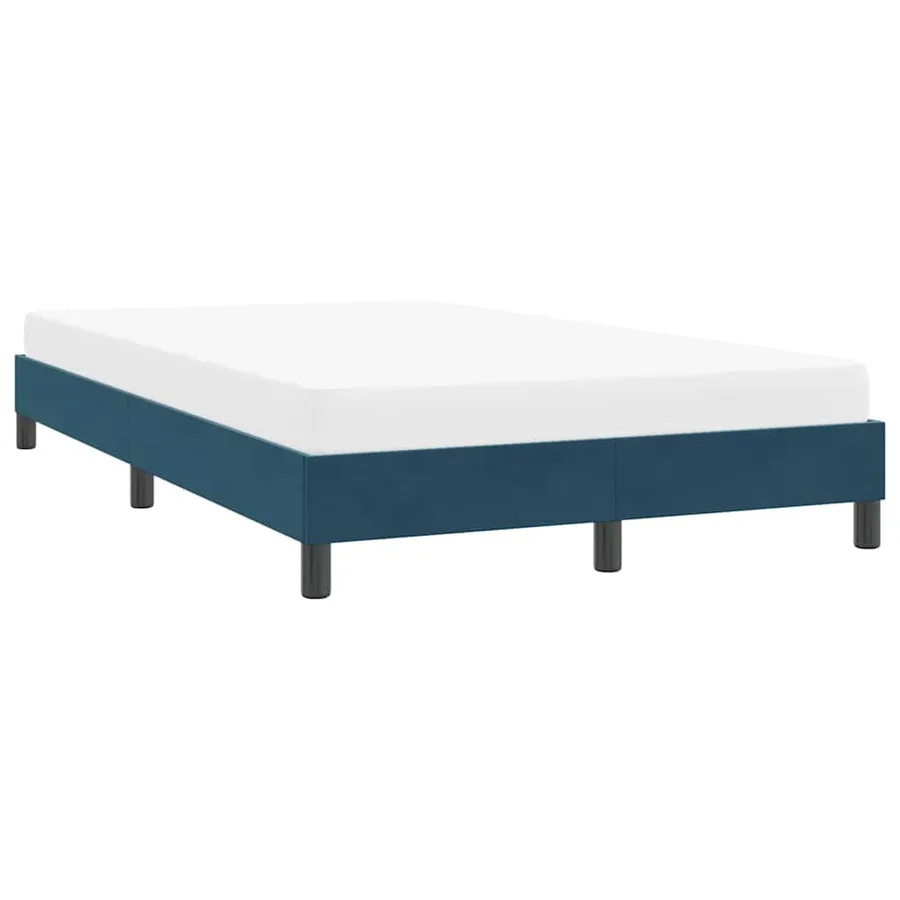 Cadre de lit sans matelas bleu foncé 120x210 cm velours - 4