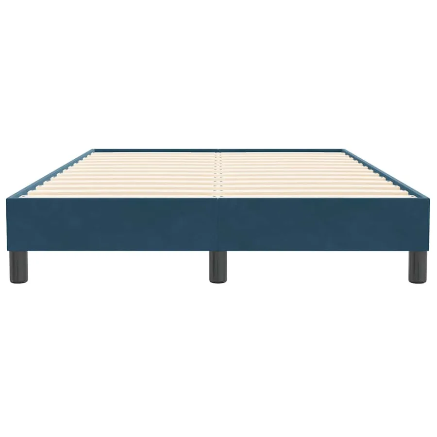 Cadre de lit sans matelas bleu foncé 120x210 cm velours - 5