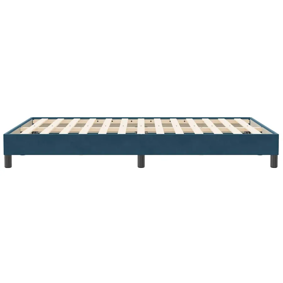 Cadre de lit sans matelas bleu foncé 120x210 cm velours - 6