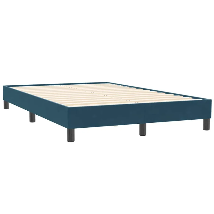 Cadre de lit sans matelas bleu foncé 120x210 cm velours - 7