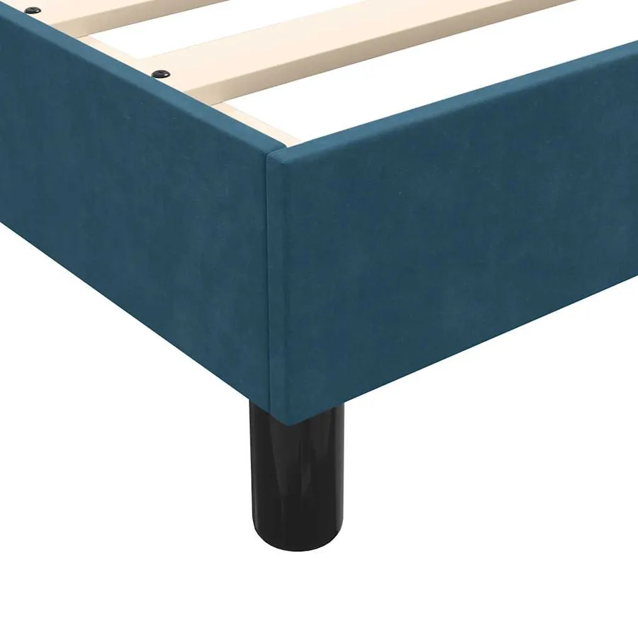 Cadre de lit sans matelas bleu foncé 120x210 cm velours - 8
