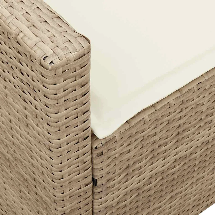 Salon de jardin avec coussins forme de L 4 pcs beige polyrotin - 15