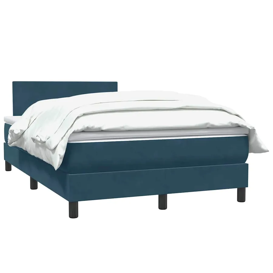 Sommier à lattes de lit et matelas bleu foncé 120x210cm velours - 3