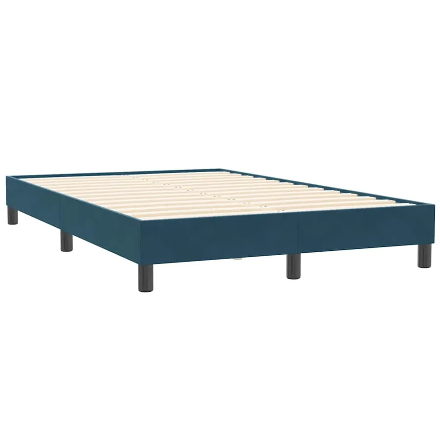 Sommier à lattes de lit et matelas bleu foncé 120x210cm velours - 5