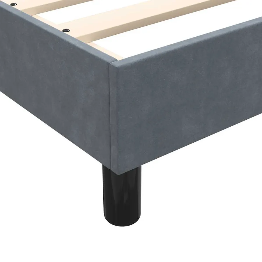 Sommier à lattes de lit et matelas gris foncé 180x210cm velours - 10