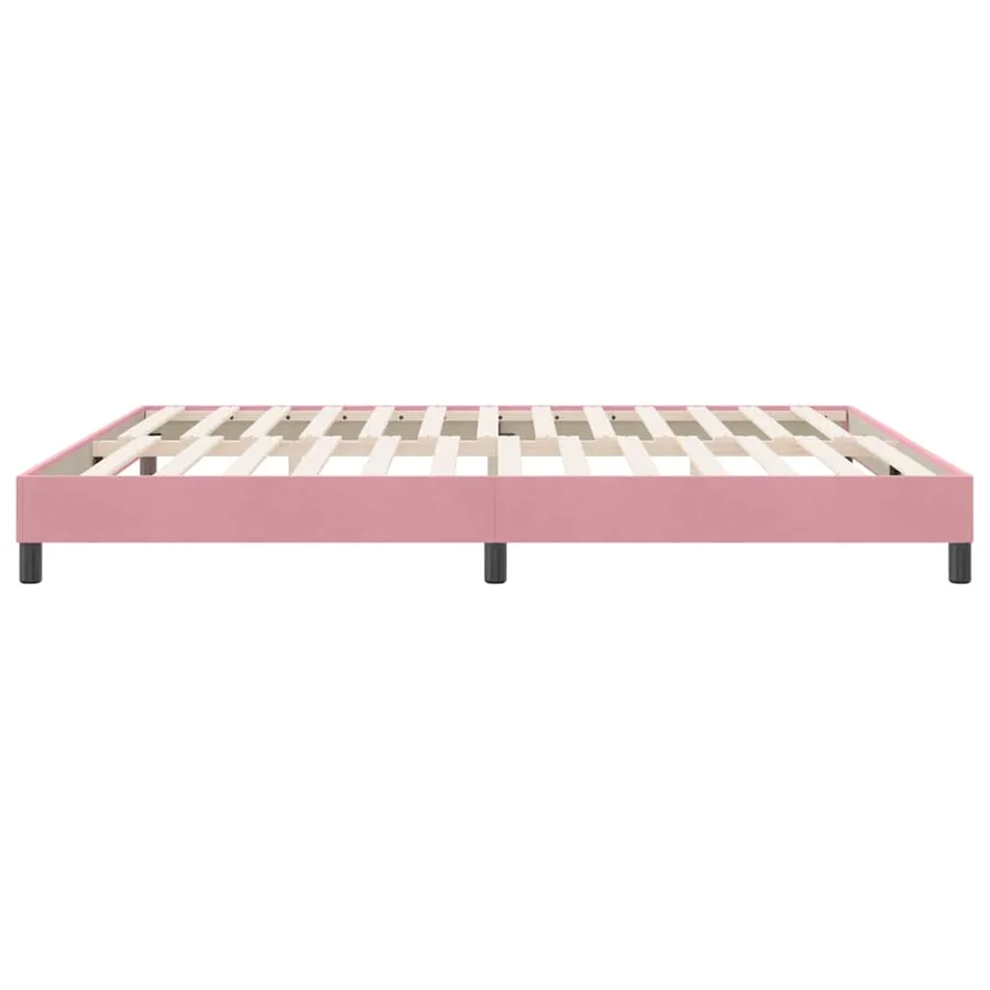 Sommier à lattes de lit sans matelas rose 180x210 cm velours - 6