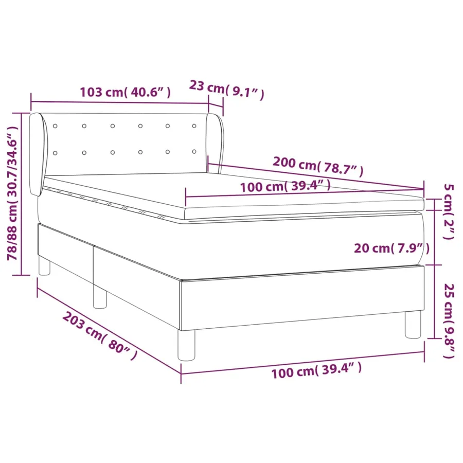 Sommier à lattes de lit avec matelas Cappuccino 100x200 cm - 7