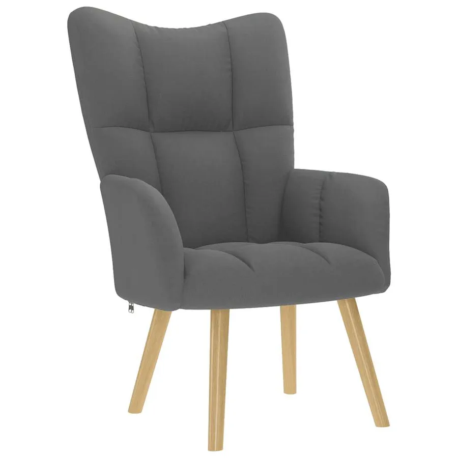 Chaise de relaxation avec repose-pied Gris foncé Tissu - 4