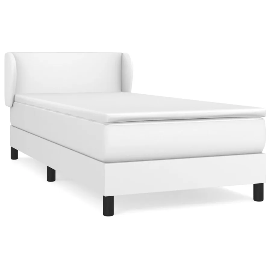 Sommier à lattes de lit avec matelas Blanc 100x200cm Similicuir - 2