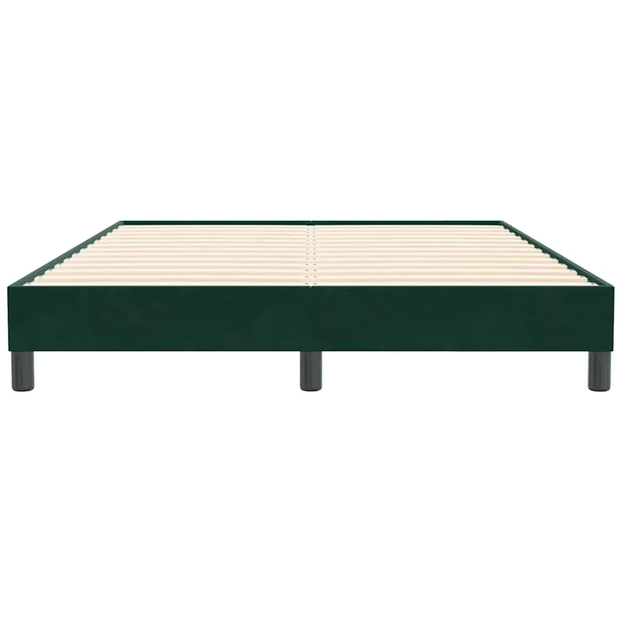 Cadre de lit sans matelas vert foncé 140x210 cm velours - 5