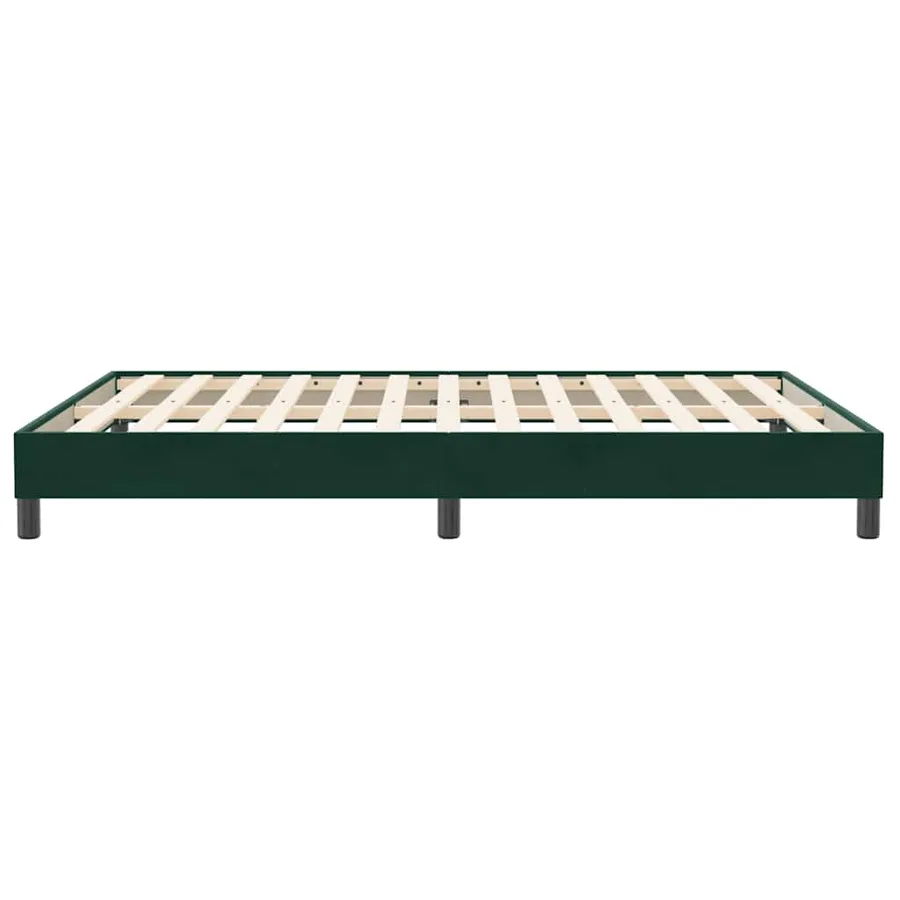 Cadre de lit sans matelas vert foncé 140x210 cm velours - 6