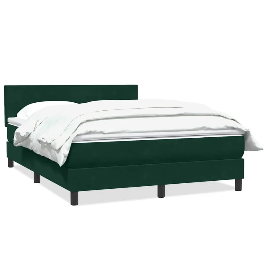 Sommier à lattes de lit et matelas vert foncé 140x210cm velours - 2