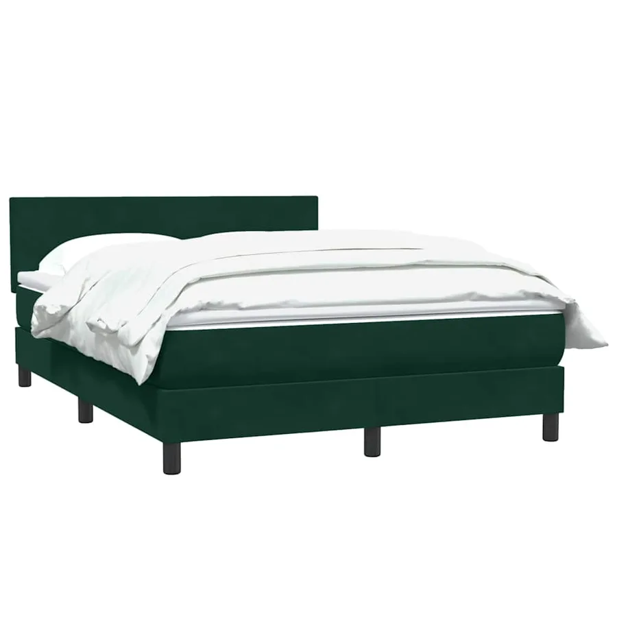Sommier à lattes de lit et matelas vert foncé 140x210cm velours - 3