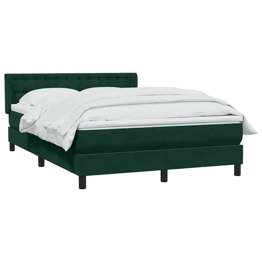 Sommier à lattes de lit et matelas vert foncé 140x210cm velours - 3