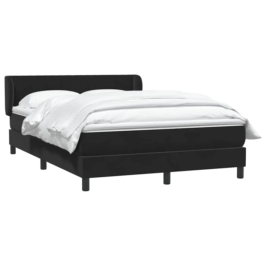 Sommier à lattes de lit avec matelas noir 160x210 cm velours - 3