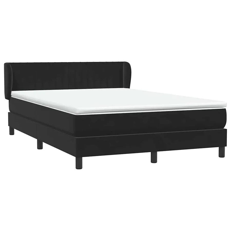 Sommier à lattes de lit avec matelas noir 160x210 cm velours - 4