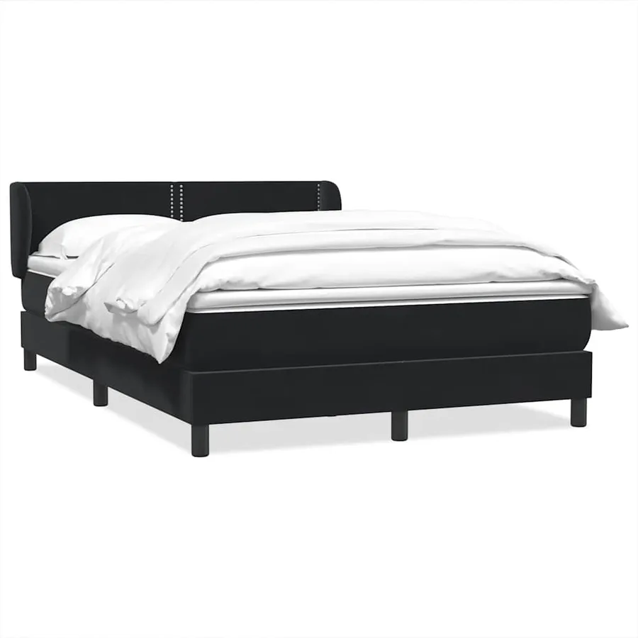 Sommier à lattes de lit avec matelas noir 160x210 cm velours - 2