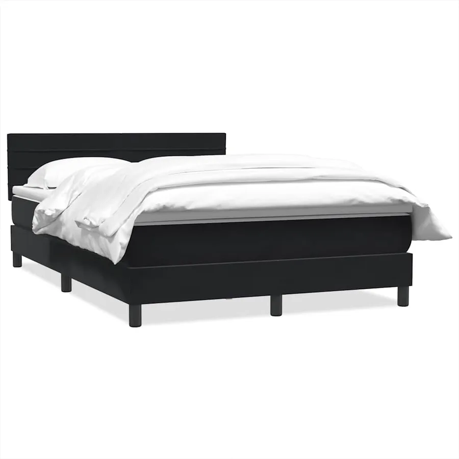Sommier à lattes de lit avec matelas noir 160x210 cm velours - 2