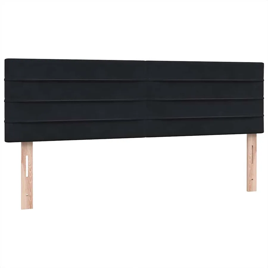 Sommier à lattes de lit avec matelas noir 160x210 cm velours - 7