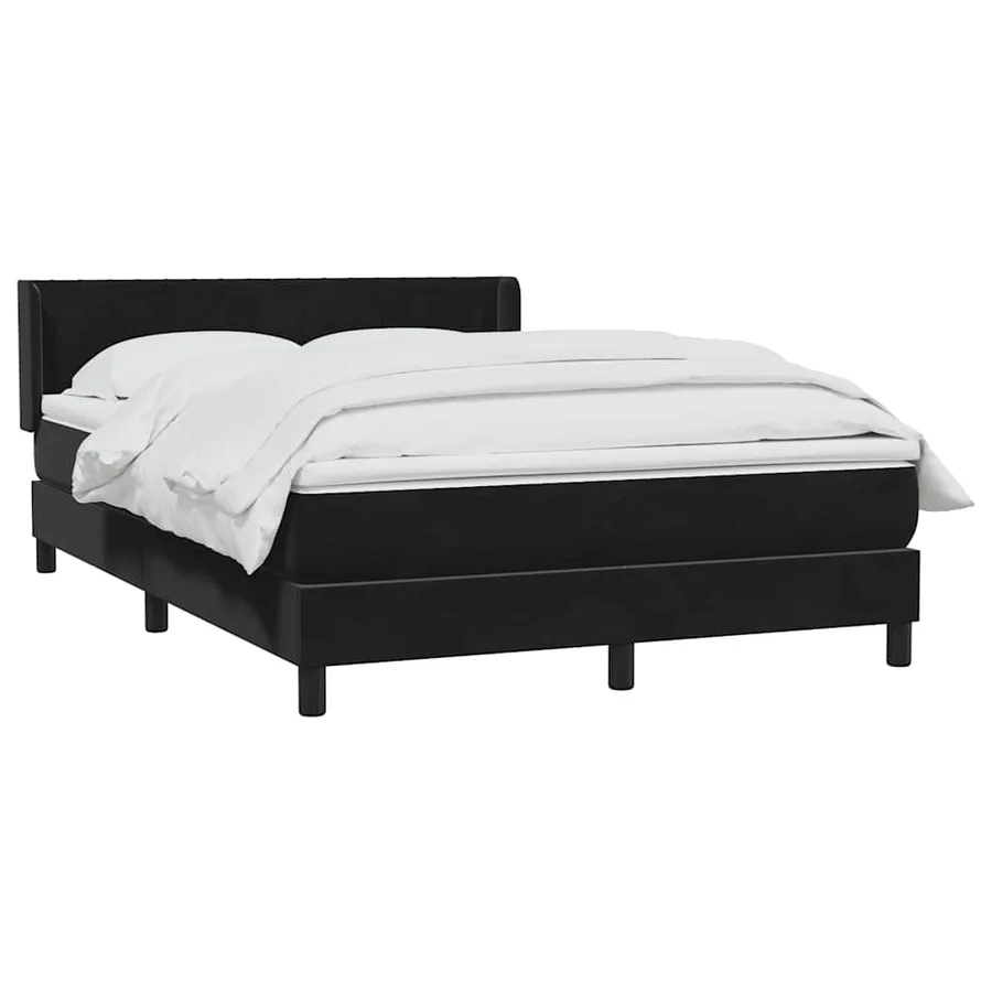 Sommier à lattes de lit avec matelas noir 160x210 cm velours - 3