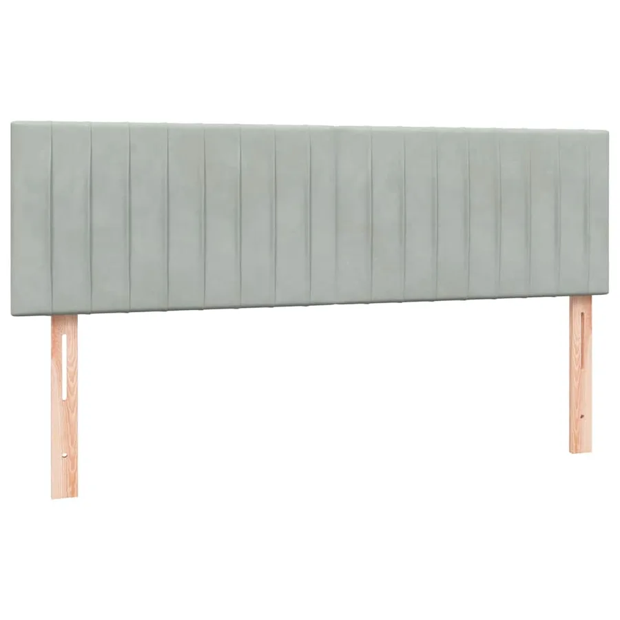 Sommier à lattes de lit et matelas gris clair 160x210cm velours - 7