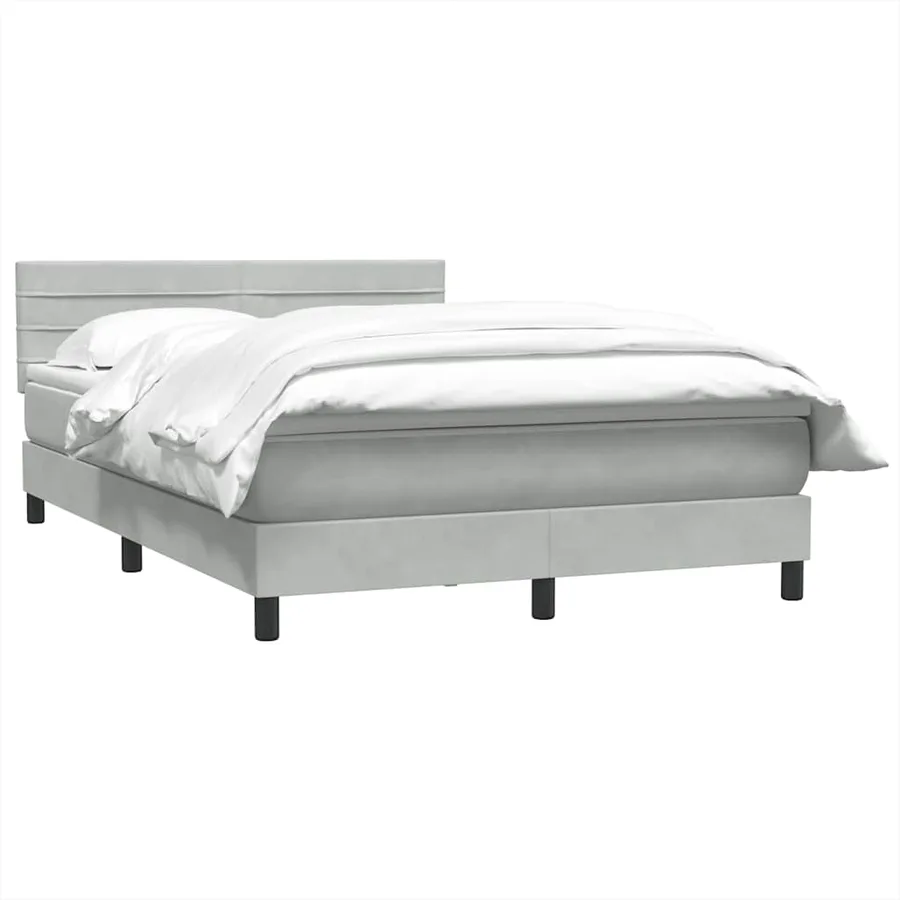 Sommier à lattes de lit et matelas gris clair 160x210cm velours - 3