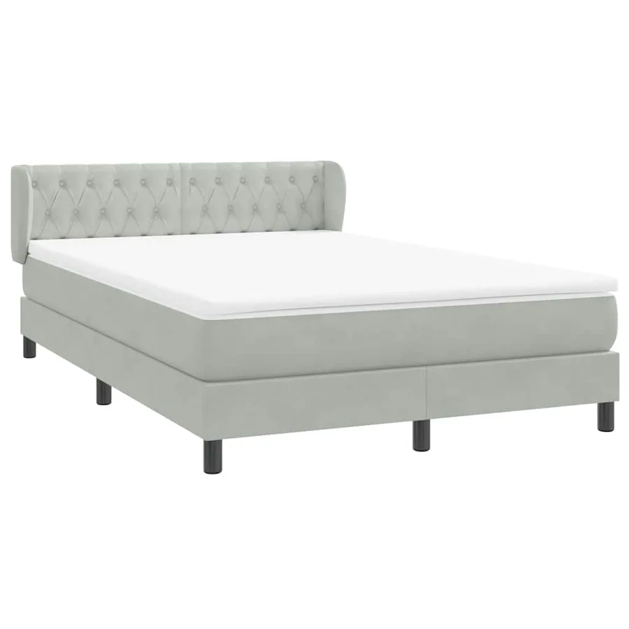 Sommier à lattes de lit et matelas gris clair 160x210cm velours - 4