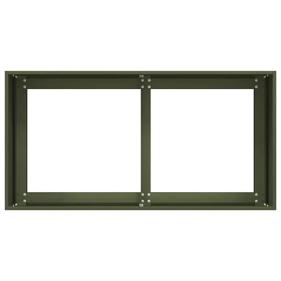 Jardinière vert olive 80x40x40 cm acier laminé à froid - 5