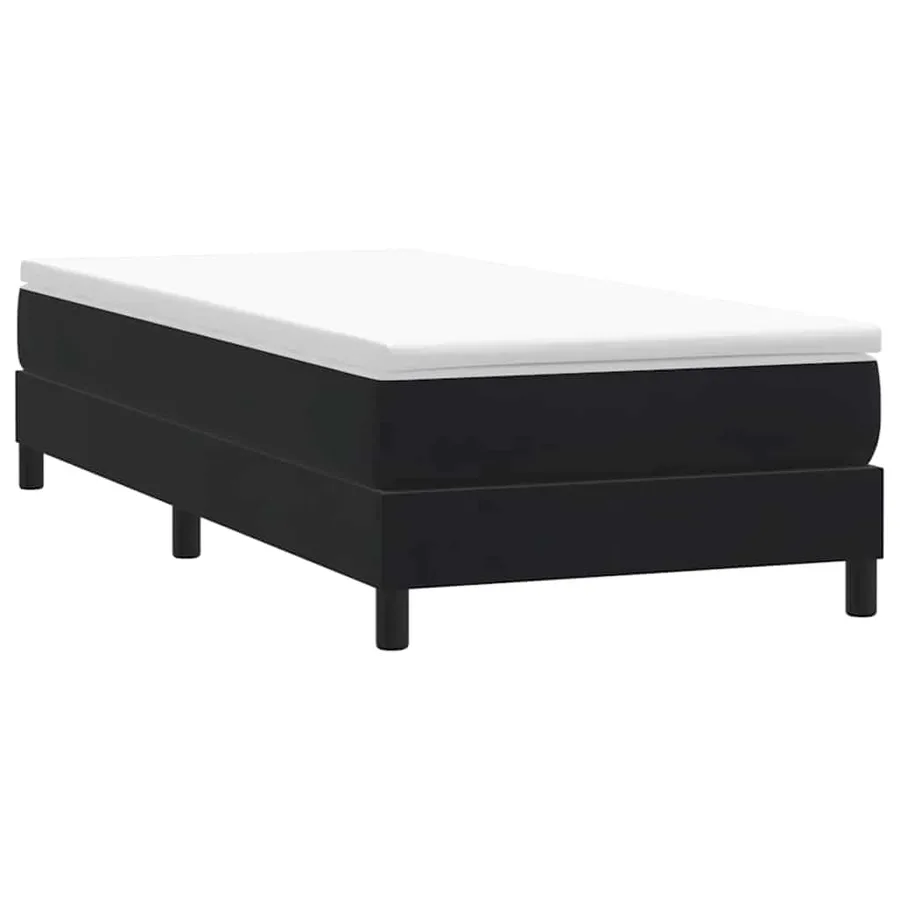 Sommier à lattes de lit avec matelas noir 80x220 cm velours - 5