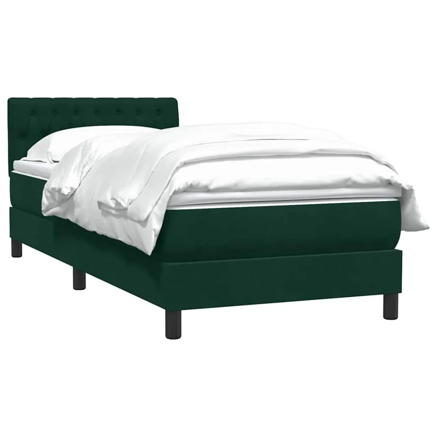 Sommier à lattes de lit et matelas vert foncé 80x210 cm velours - 3