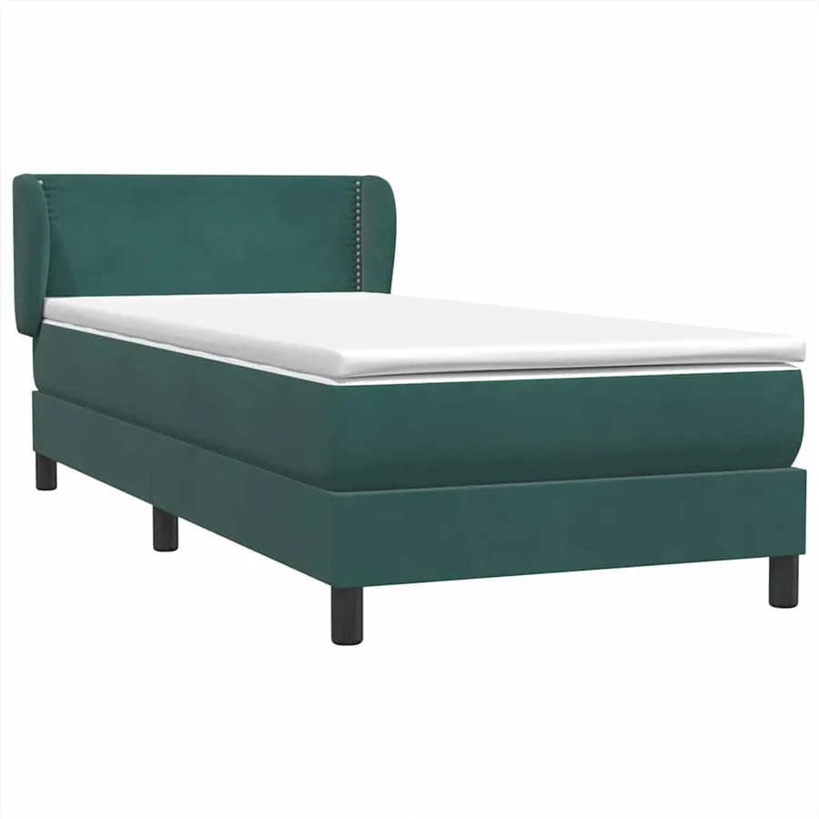 Sommier à lattes de lit et matelas vert foncé 80x210 cm velours - 4
