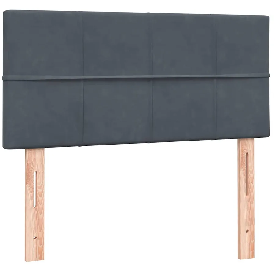 Sommier à lattes de lit et matelas gris foncé 90x210 cm velours - 6
