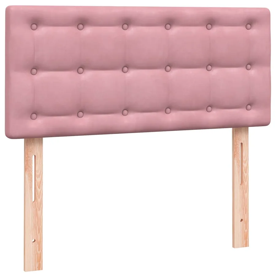 Sommier à lattes de lit avec matelas rose 90x220 cm velours - 6